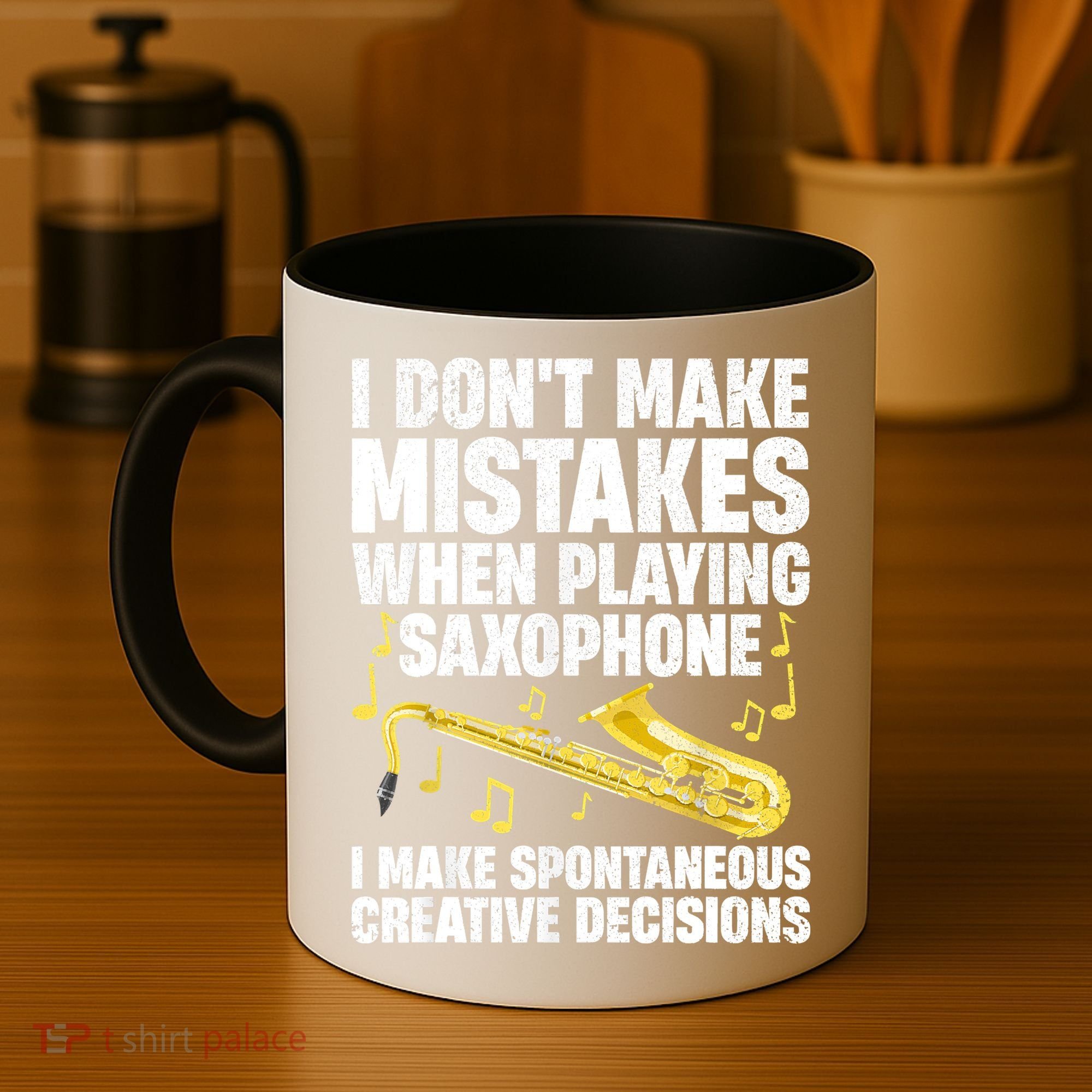I Dont Make Mistakes When Playing Saxophone Funny Saxophone Marching Band Player Coffee Mug