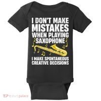 I Dont Make Mistakes When Playing Saxophone Funny Saxophone Marching Band Player Baby Bodysuit thumb 0