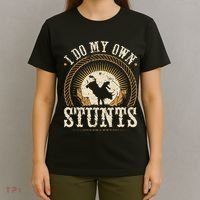 I Do My Own Stunts Bull Riding Rodeo Cowboy Bull Rider T-Shirt thumb 4