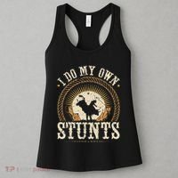 I Do My Own Stunts Bull Riding Rodeo Cowboy Bull Rider Women's Tank Top thumb 3
