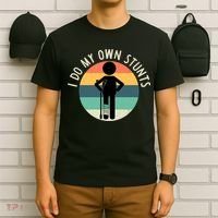 I Do My Own Stunts Get Well Gift Funny Injury Leg T-Shirt thumb 6