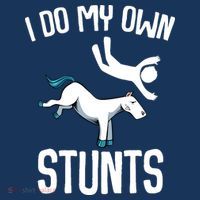 I Do My Own Stunts Get Well Gifts Funny Horse Riders Animal T-Shirt thumb 7