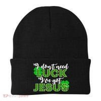 I Don't Need Luck I Have Jesus Christian St Patrick's Day Beanie thumb 0