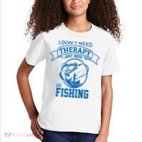 I Don't Need Therapy I Just Need To Go Fishing Kids T-Shirt thumb 2