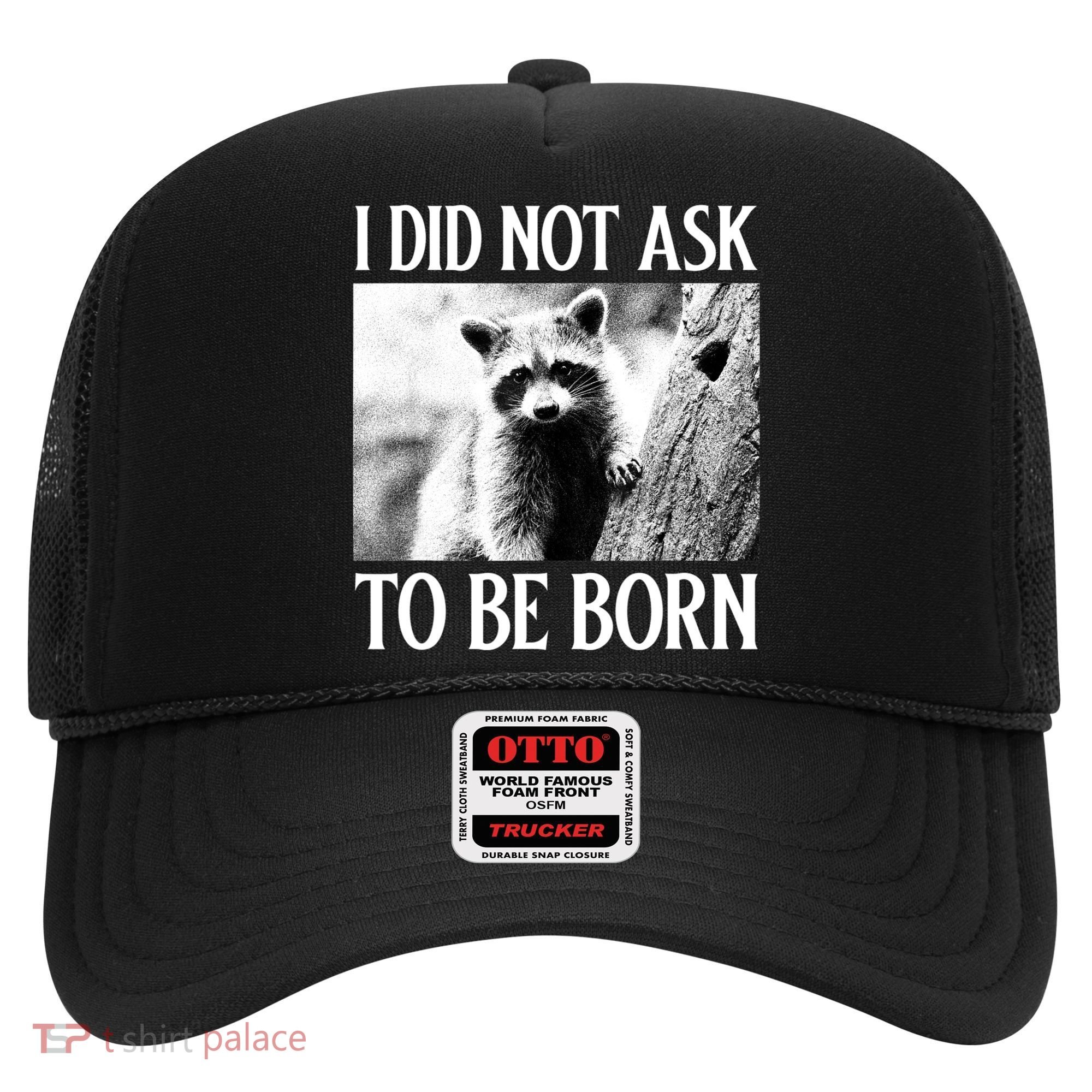 I Did Not Ask To Be Born Raccoon Lovers Garbage Trash Panda Hat