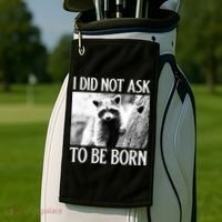 I Did Not Ask To Be Born Raccoon Lovers Garbage Trash Panda Golf Towel thumb 2