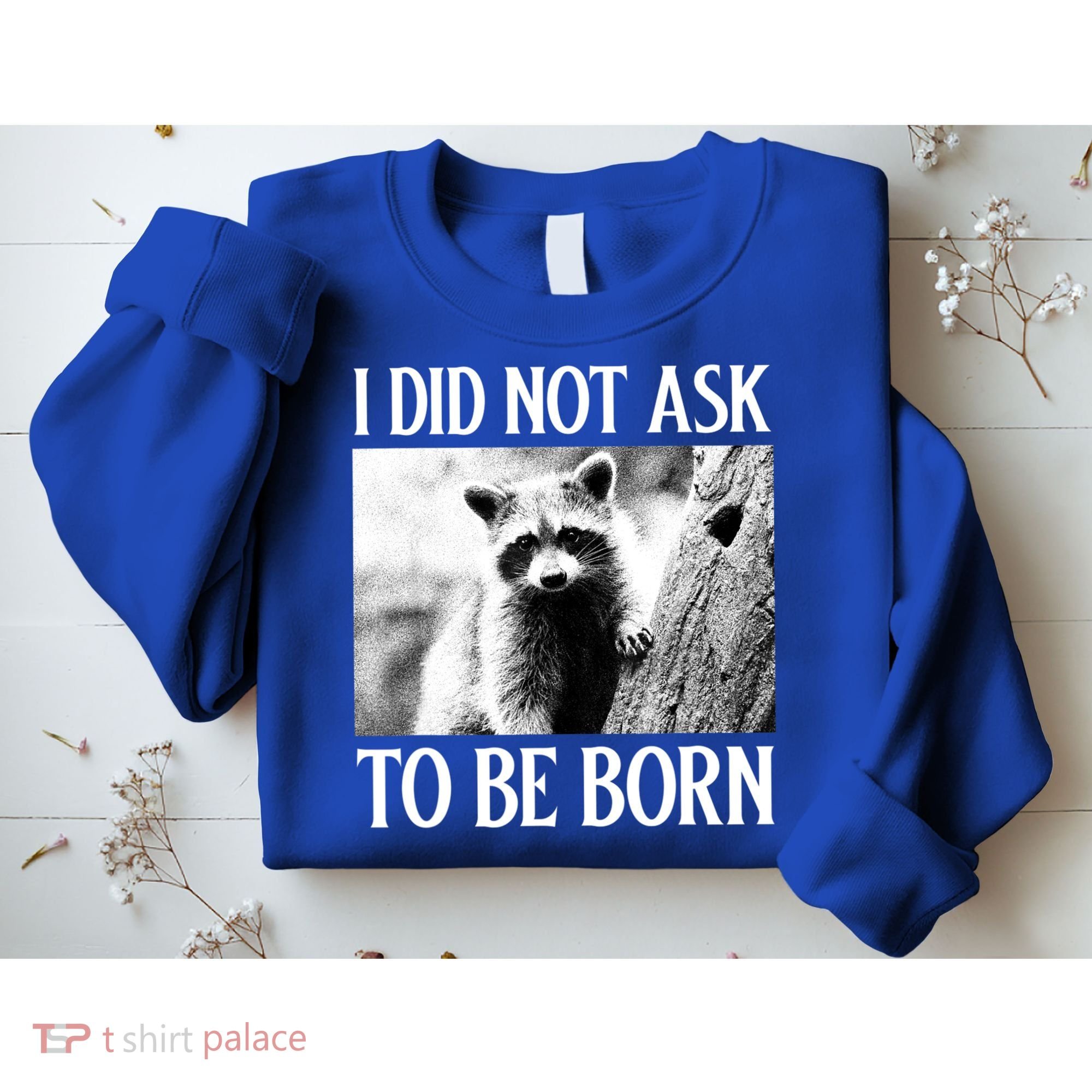 I Did Not Ask To Be Born Raccoon Lovers Garbage Trash Panda Sweatshirt