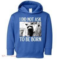 I Did Not Ask To Be Born Raccoon Lovers Garbage Trash Panda Toddler Hoodie thumb 0
