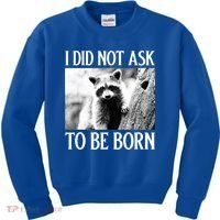 I Did Not Ask To Be Born Raccoon Lovers Garbage Trash Panda Kids Sweatshirt thumb 0