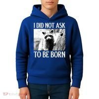 I Did Not Ask To Be Born Raccoon Lovers Garbage Trash Panda Kids Hoodie thumb 4