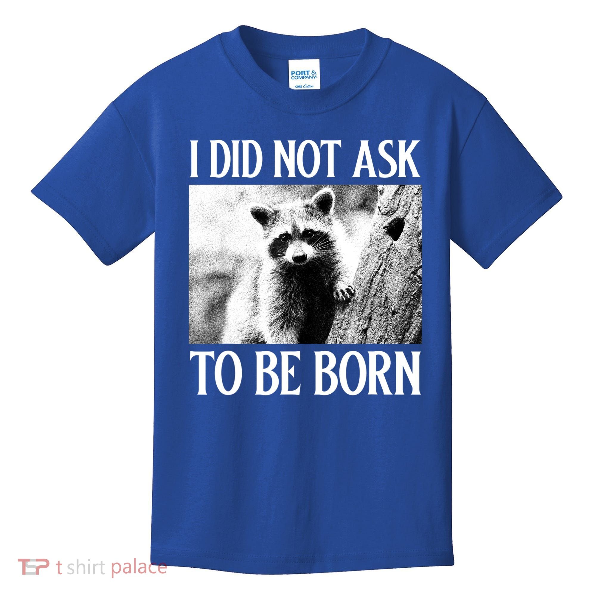 I Did Not Ask To Be Born Raccoon Lovers Garbage Trash Panda Kids T-Shirt