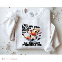 I Did Not Trip! The Floor Looked Sad Funny Cow Farming Sweatshirt thumb 2