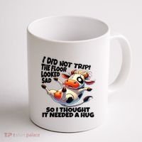 I Did Not Trip! The Floor Looked Sad Funny Cow Farming Coffee Mug thumb 1