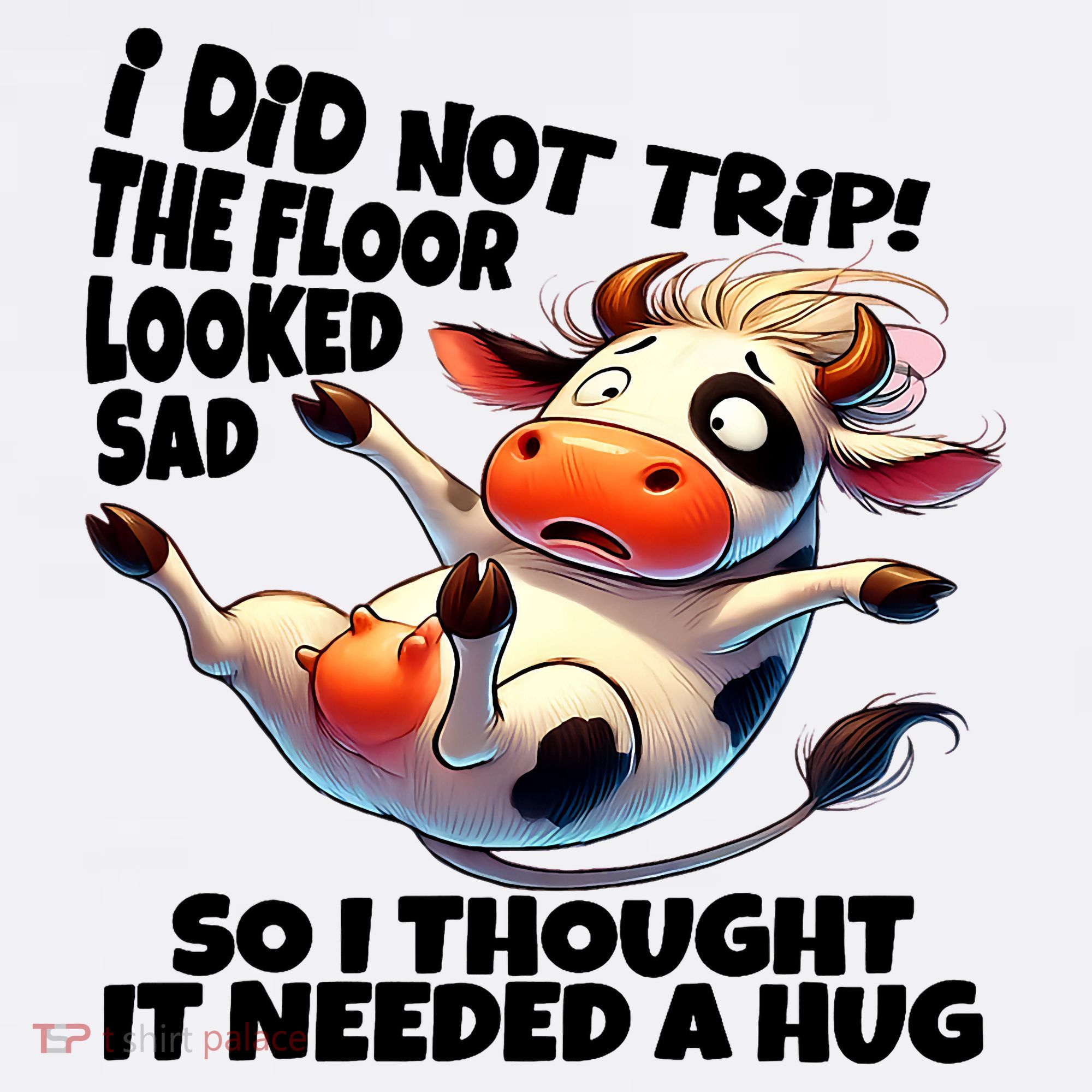 I Did Not Trip! The Floor Looked Sad Funny Cow Farming Women's Hoodie