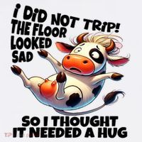 I Did Not Trip! The Floor Looked Sad Funny Cow Farming Women's Tank Top thumb 5