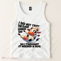 I Did Not Trip! The Floor Looked Sad Funny Cow Farming Tank Top thumb 2