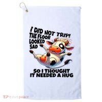 I Did Not Trip! The Floor Looked Sad Funny Cow Farming Golf Towel thumb 0