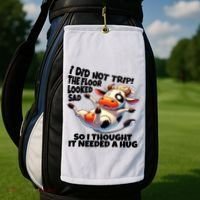 I Did Not Trip! The Floor Looked Sad Funny Cow Farming Golf Towel thumb 2