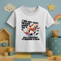 I Did Not Trip! The Floor Looked Sad Funny Cow Farming Toddler T-Shirt thumb 3