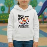 I Did Not Trip! The Floor Looked Sad Funny Cow Farming Kids Hoodie thumb 3