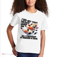 I Did Not Trip! The Floor Looked Sad Funny Cow Farming Kids T-Shirt thumb 2