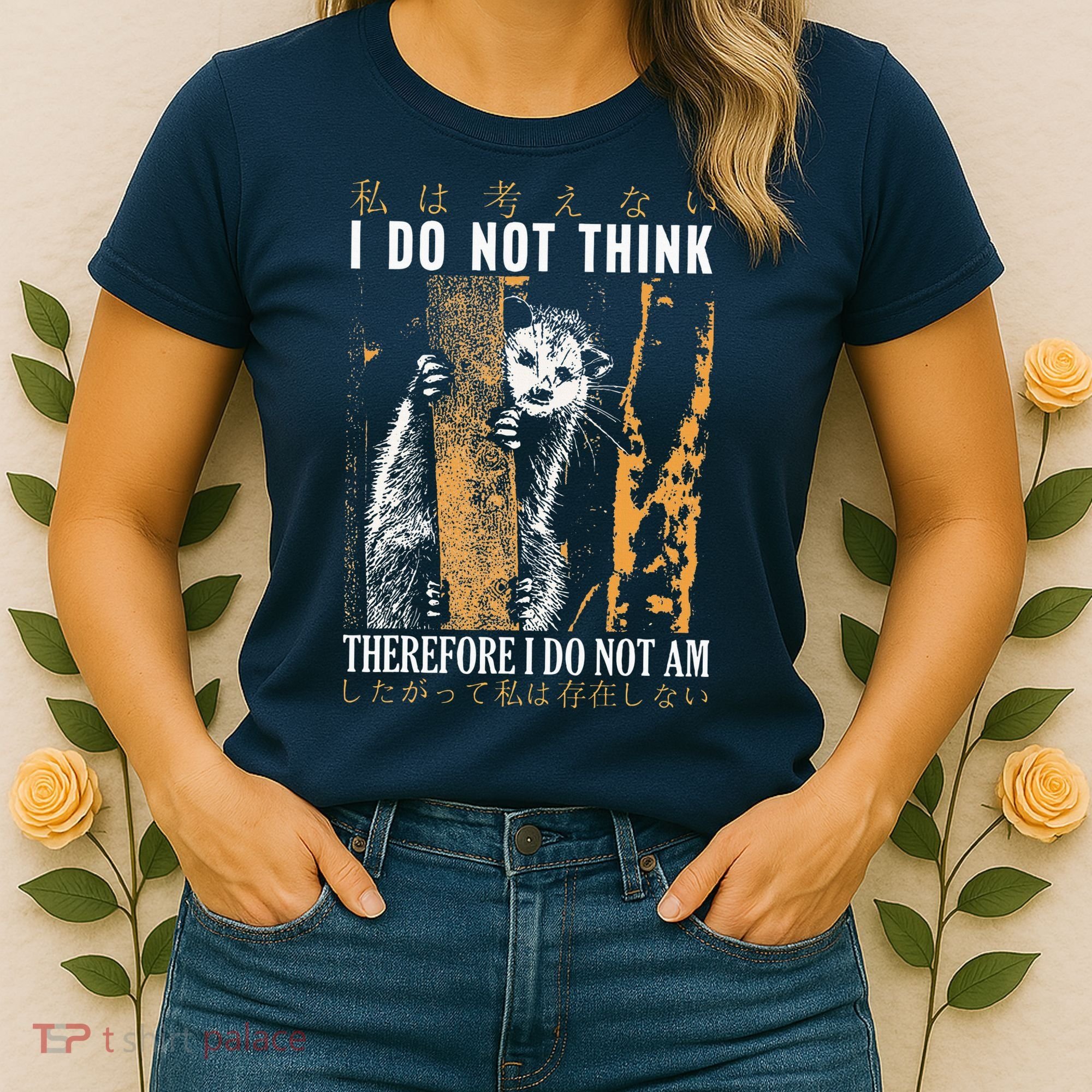 I Do Not Think Therefore I Do Not Am Japanese Possum Women's T-Shirt