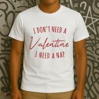 I Dont Need A Valentine I Need A Nap Funny T-Shirt thumb 3