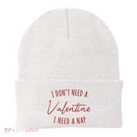I Dont Need A Valentine I Need A Nap Funny Beanie thumb 0
