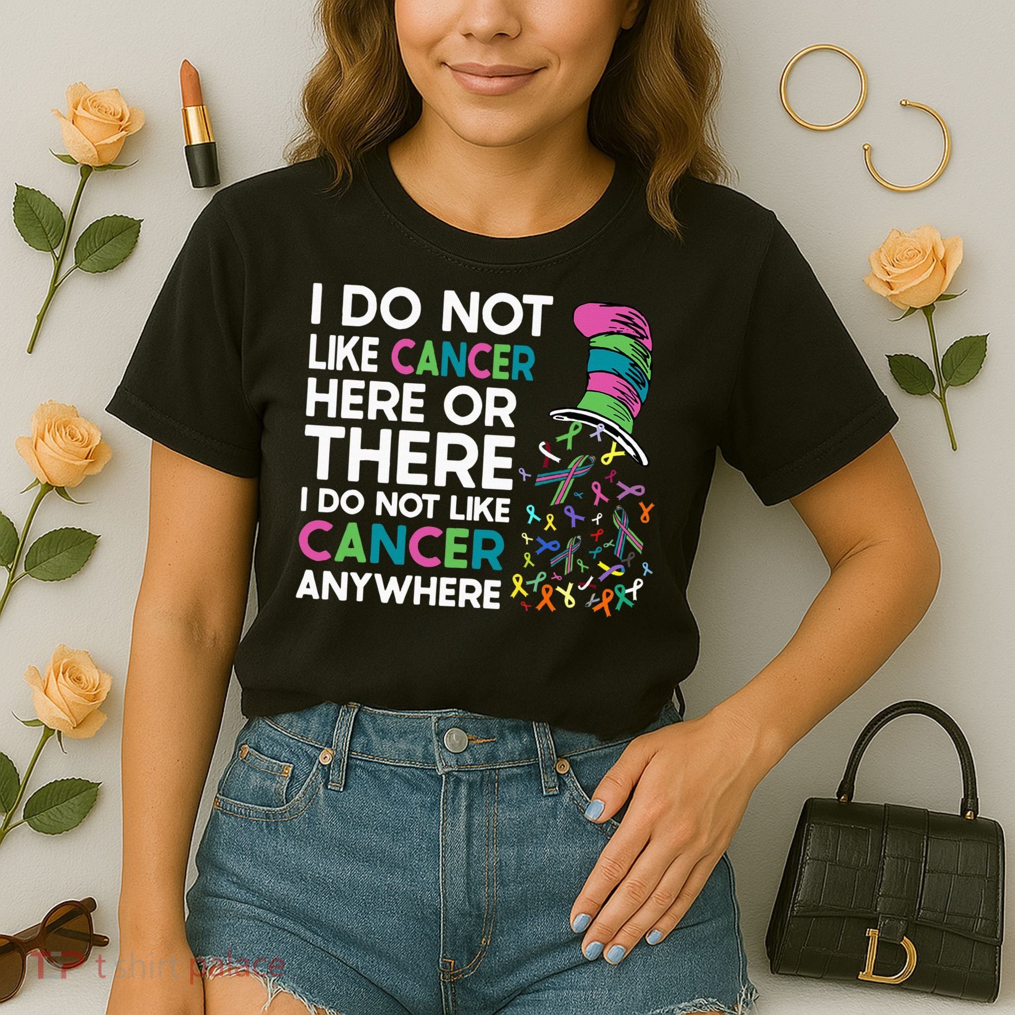 I Do Not Like Cancer Here Or There I Do Not Like Cancer Comfort Colors Boxy T-Shirt