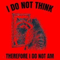 I Do Not Think Therefore I Do Not Am Raccoon Philosopher Santa Hat thumb 1