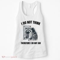 I Do Not Think Therefore I Do Not Am Raccoon Philosopher Women's Tank Top thumb 0