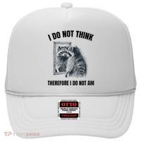 I Do Not Think Therefore I Do Not Am Raccoon Philosopher Hat thumb 0