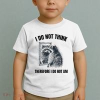 I Do Not Think Therefore I Do Not Am Raccoon Philosopher Toddler T-Shirt thumb 2