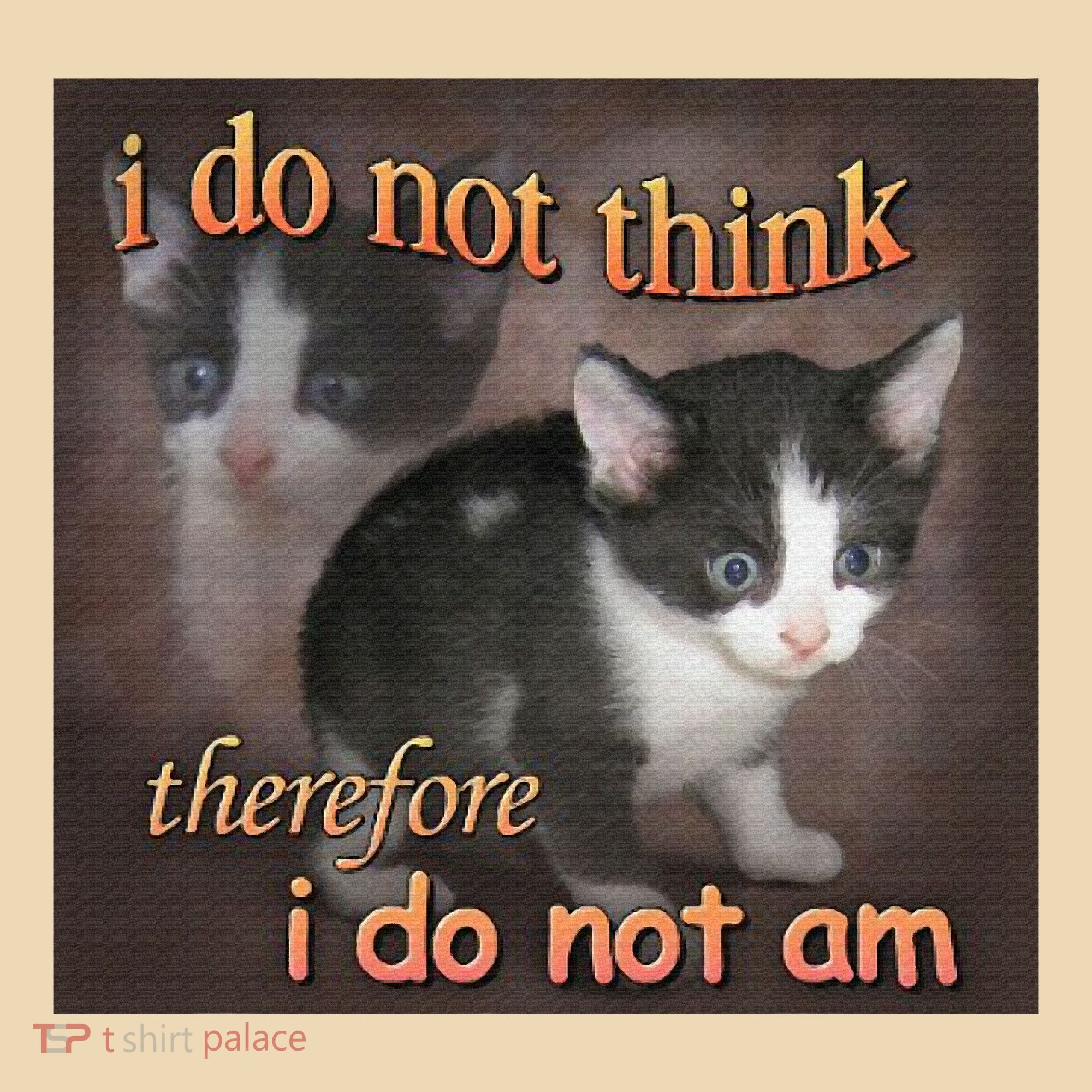 I Do Not Think Therefore I Do Not Am Cat Meme Tote Bag