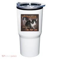 I Do Not Think Therefore I Do Not Am Cat Meme Tumbler thumb 0