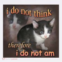 I Do Not Think Therefore I Do Not Am Cat Meme Baby Bodysuit thumb 2