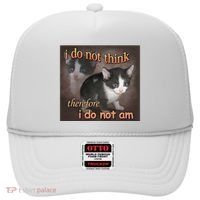 I Do Not Think Therefore I Do Not Am Cat Meme Hat thumb 0