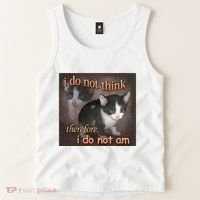 I Do Not Think Therefore I Do Not Am Cat Meme Tank Top thumb 2