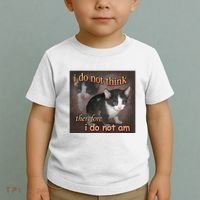 I Do Not Think Therefore I Do Not Am Cat Meme Toddler T-Shirt thumb 2