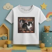 I Do Not Think Therefore I Do Not Am Cat Meme Toddler T-Shirt thumb 3
