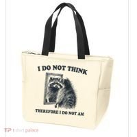 I Do Not Think Therefore I Do Not Am Raccoon Philosopher Tote Bag thumb 3