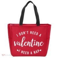 I DonT Need A Valentine I Need A Nap Funny Valentines Day Tote Bag thumb 0