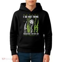 I Do Not Think Therefore I Do Not Am Possum Japanese Kids Hoodie thumb 4