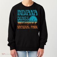Indiana Dunes National Park Lake Michigan Retro Sunset Women's Sweatshirt thumb 0