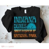 Indiana Dunes National Park Lake Michigan Retro Sunset Sweatshirt thumb 2