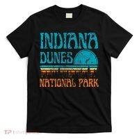 Indiana Dunes National Park Lake Michigan Retro Sunset T-Shirt thumb 0