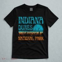 Indiana Dunes National Park Lake Michigan Retro Sunset T-Shirt thumb 5