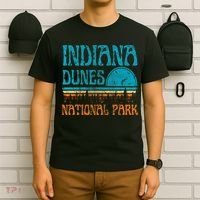 Indiana Dunes National Park Lake Michigan Retro Sunset T-Shirt thumb 6