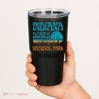 Indiana Dunes National Park Lake Michigan Retro Sunset Tumbler thumb 2