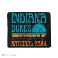 Indiana Dunes National Park Lake Michigan Retro Sunset Mousepad thumb 0